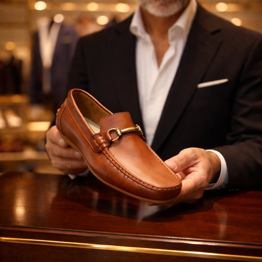 Mocasín Italiano Clásico en Cuero Genuino Hecho a Mano