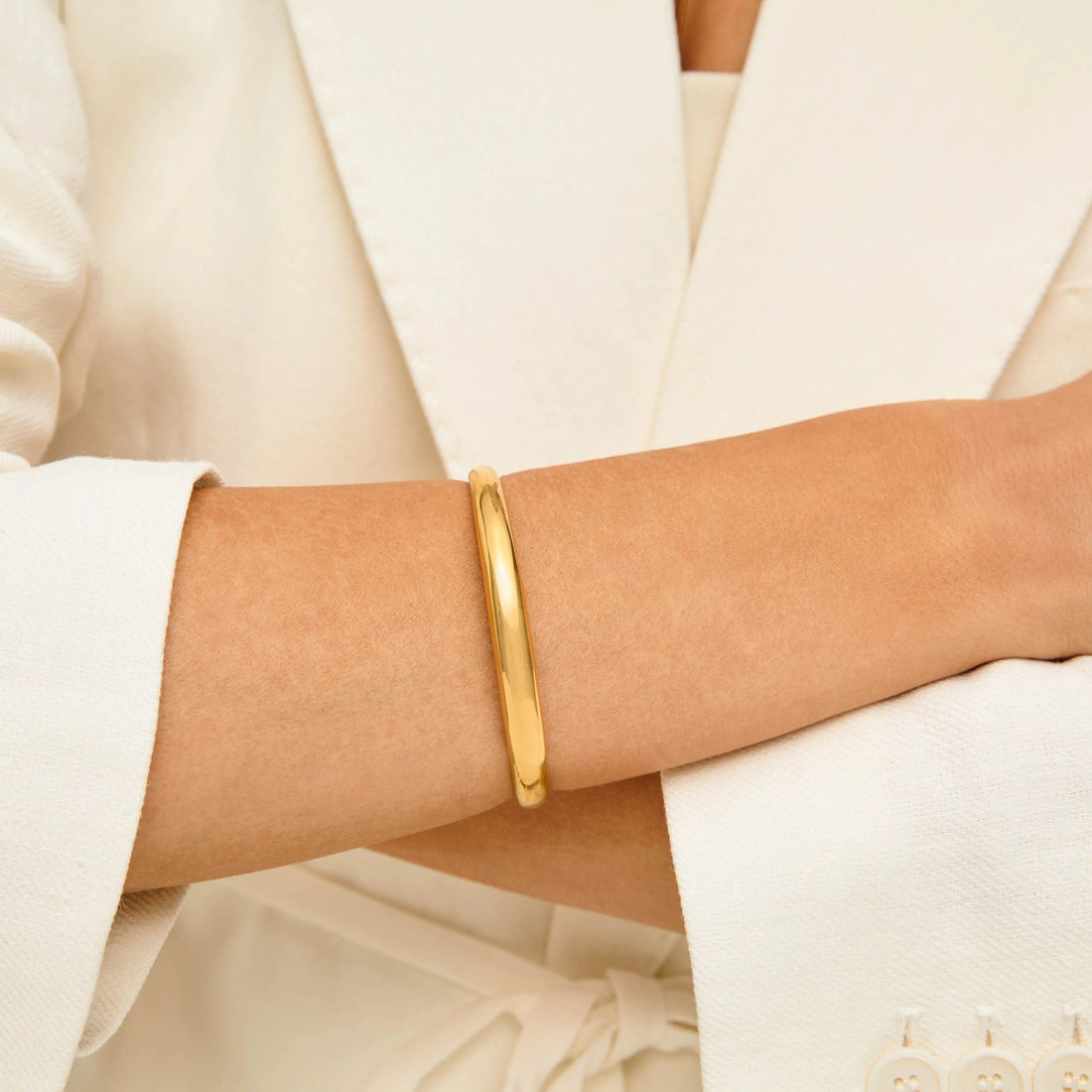 Brazalete Cúpula Regulable Bañado en Oro de 18k