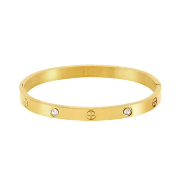 Brazalete Piedras de Glamour Bañado en Oro de 18k