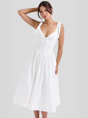 Vestido de Mujer Encanto Midi Corset con Ballenas