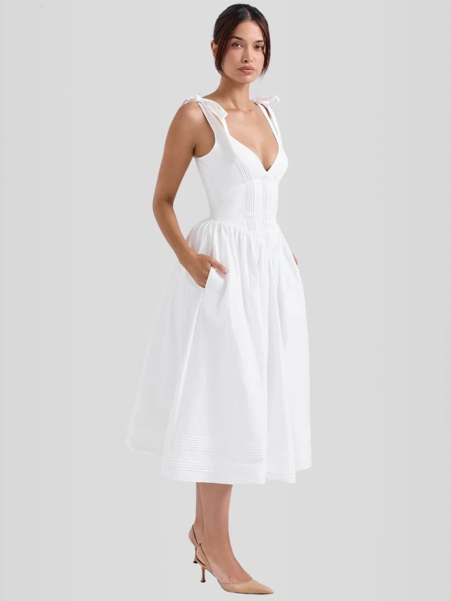 Vestido de Mujer Encanto Midi Corset con Ballenas